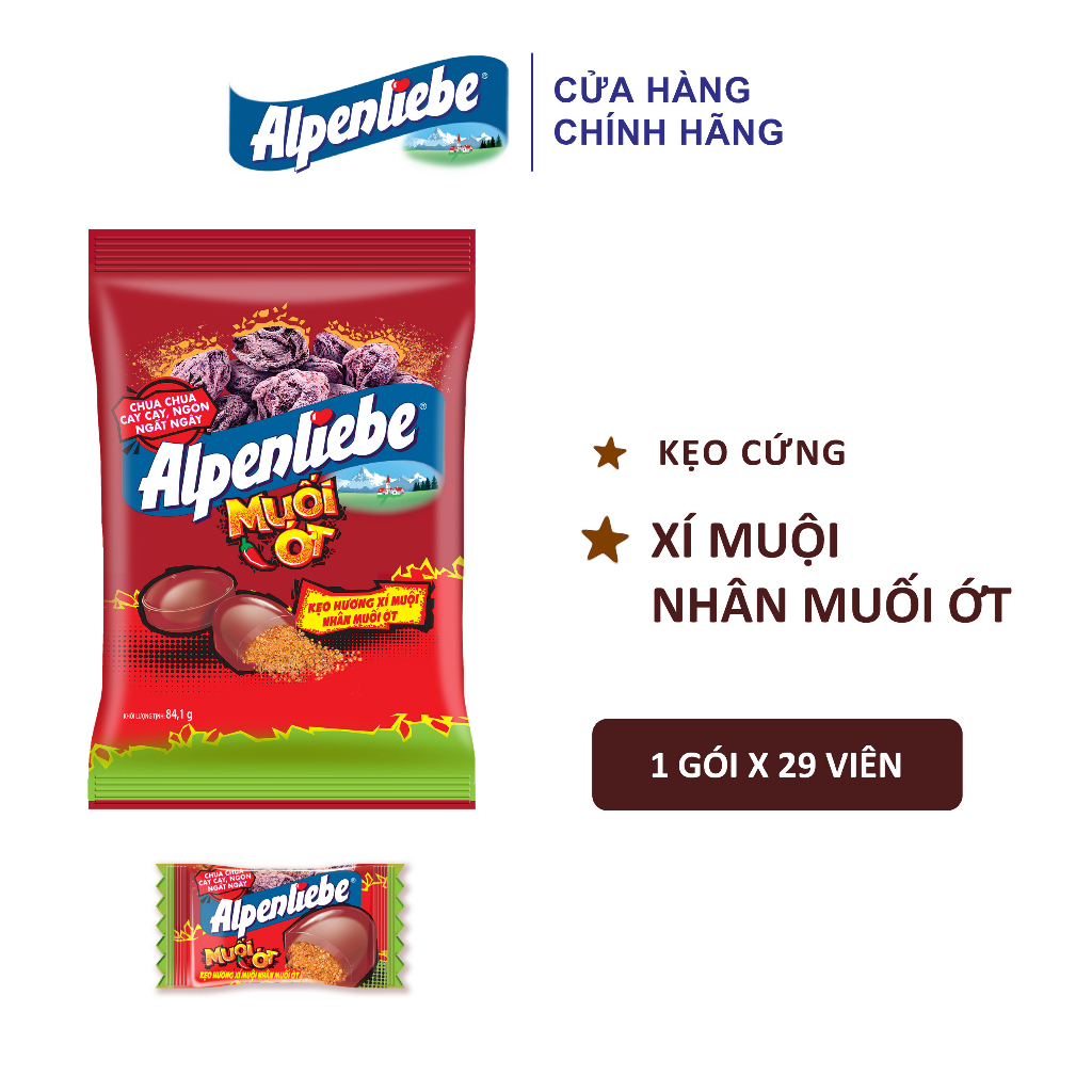 [QUÀ TẶNG KHÔNG BÁN]Combo Kẹo cứng Alpenliebe xí muội muối ớt  (Gói to) + 2 thanh hít hà hương ổi me