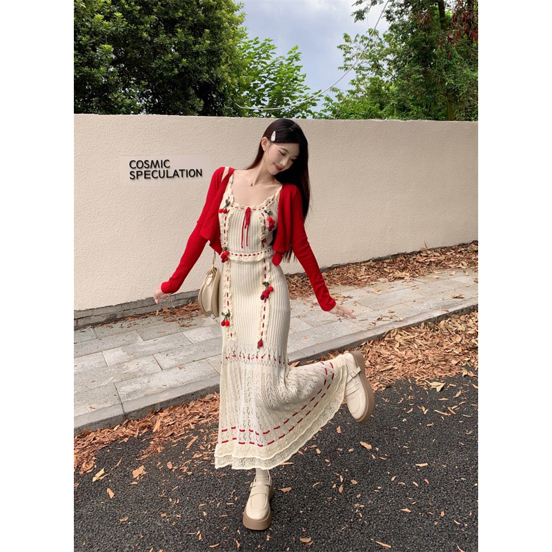 SET VÁY HAI DÂY DÁNG DÀI THỜI TRANG THU ĐÔNG VHD102