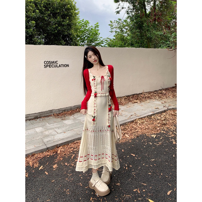 SET VÁY HAI DÂY DÁNG DÀI THỜI TRANG THU ĐÔNG VHD102