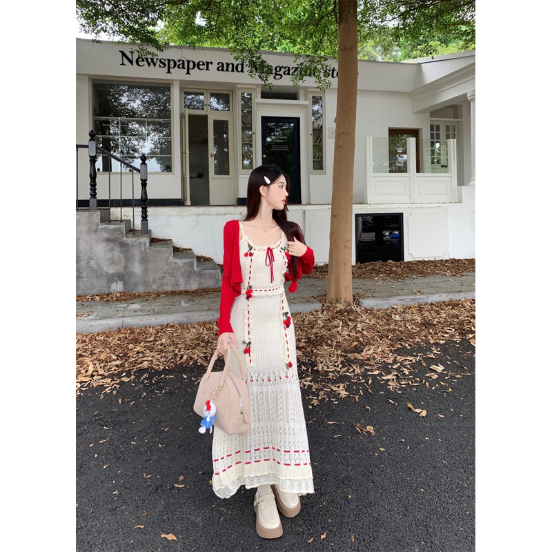 SET VÁY HAI DÂY DÁNG DÀI THỜI TRANG THU ĐÔNG VHD102