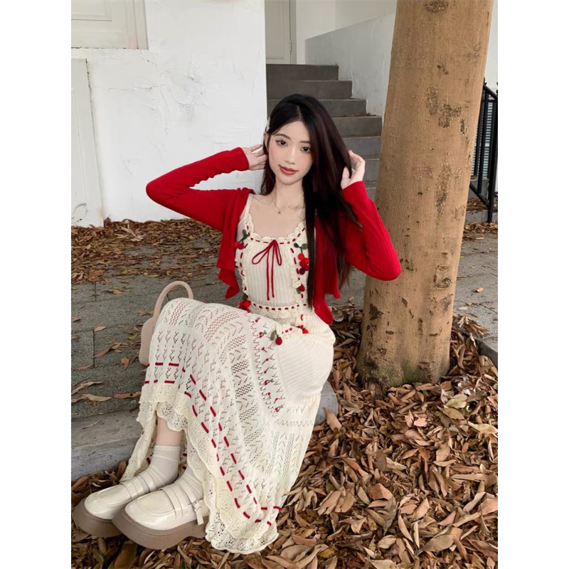 SET VÁY HAI DÂY DÁNG DÀI THỜI TRANG THU ĐÔNG VHD102