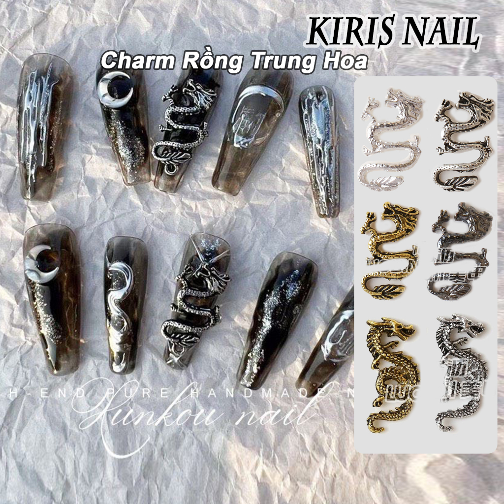 Charm Rồng Trung Hoa đính trang trí móng