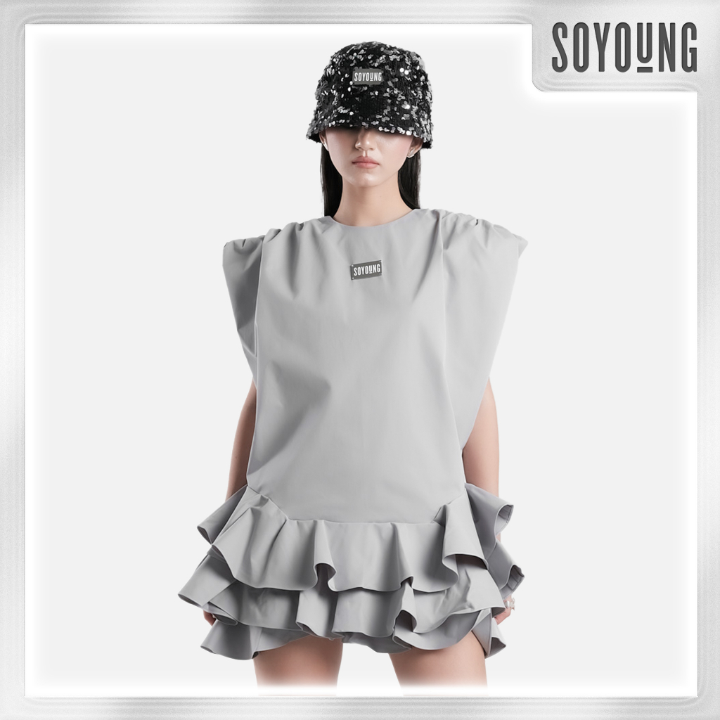 Váy nữ công sở sang trọng dự tiệc sang chảnh thiết kế GREY CELESTA chất liệu kaki SOYOUNG - VSY210104