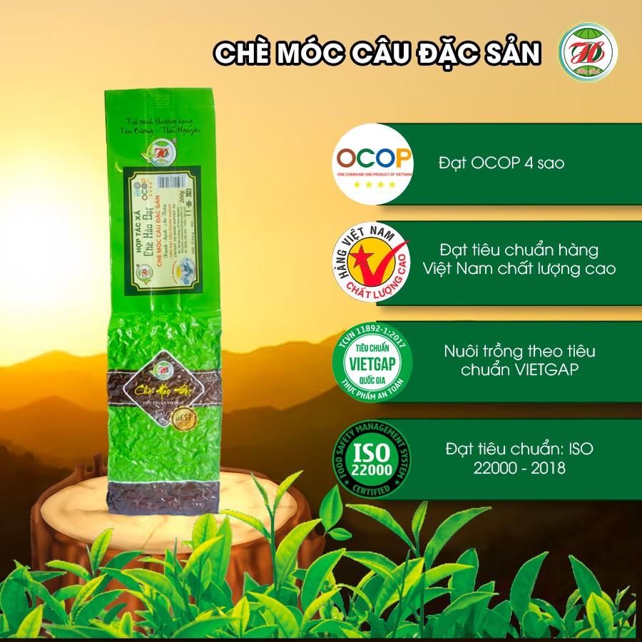 Chè MÓC CÂU ĐẶC SẢN TÂN CƯƠNG THÁI NGUYÊN - CHÈ HẢO ĐẠT Tân Cương trà búp khô xanh ngon sạch đạt chuẩn OCOP 5*