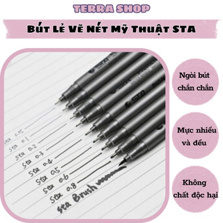 Bút lẻ vẽ nét mỹ thuật sta cho bé có 9 size ngòi