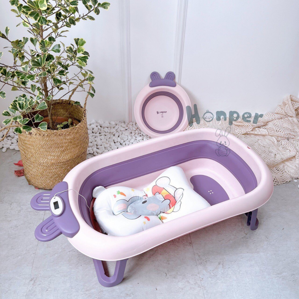 Thau tắm gấp gọn tặng kèm phao bơi Honper 2023