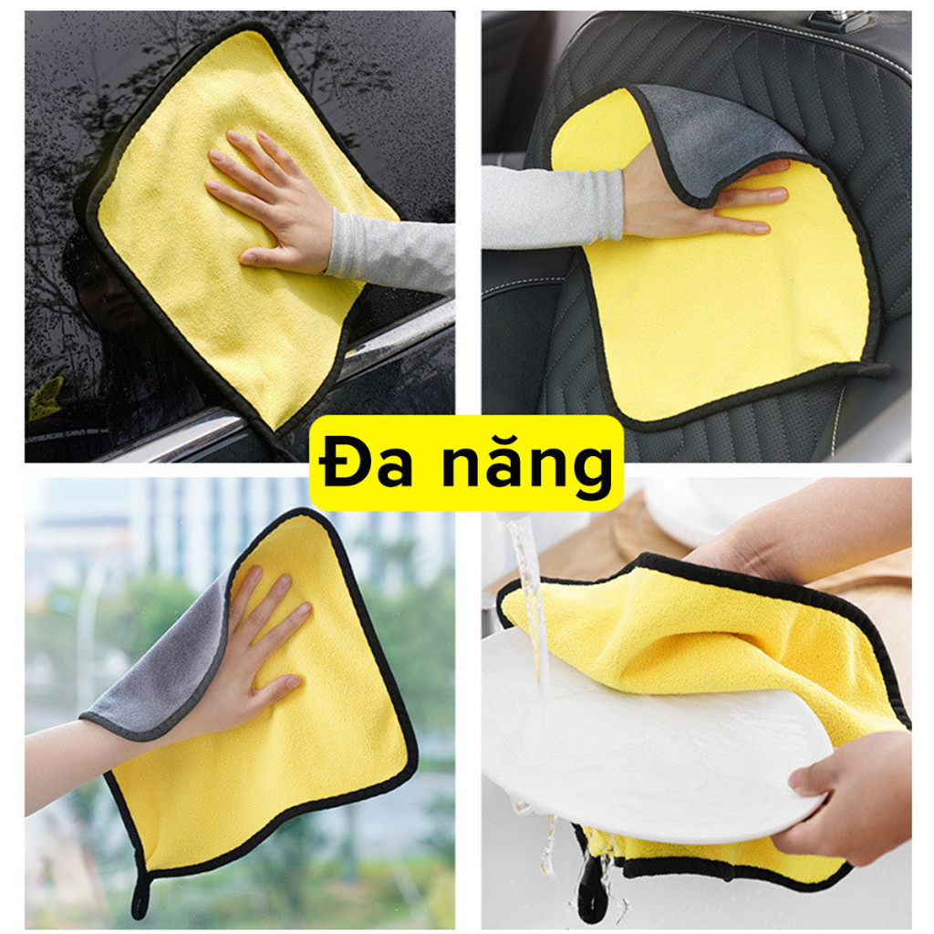 Khăn Lau Siêu To 30*60cm Siêu Thấm Khăn Lau Đa Năng Sợi Microfiber Siêu Dày Chuyên Dùng Cho Xe Ô Tô Xe Tải