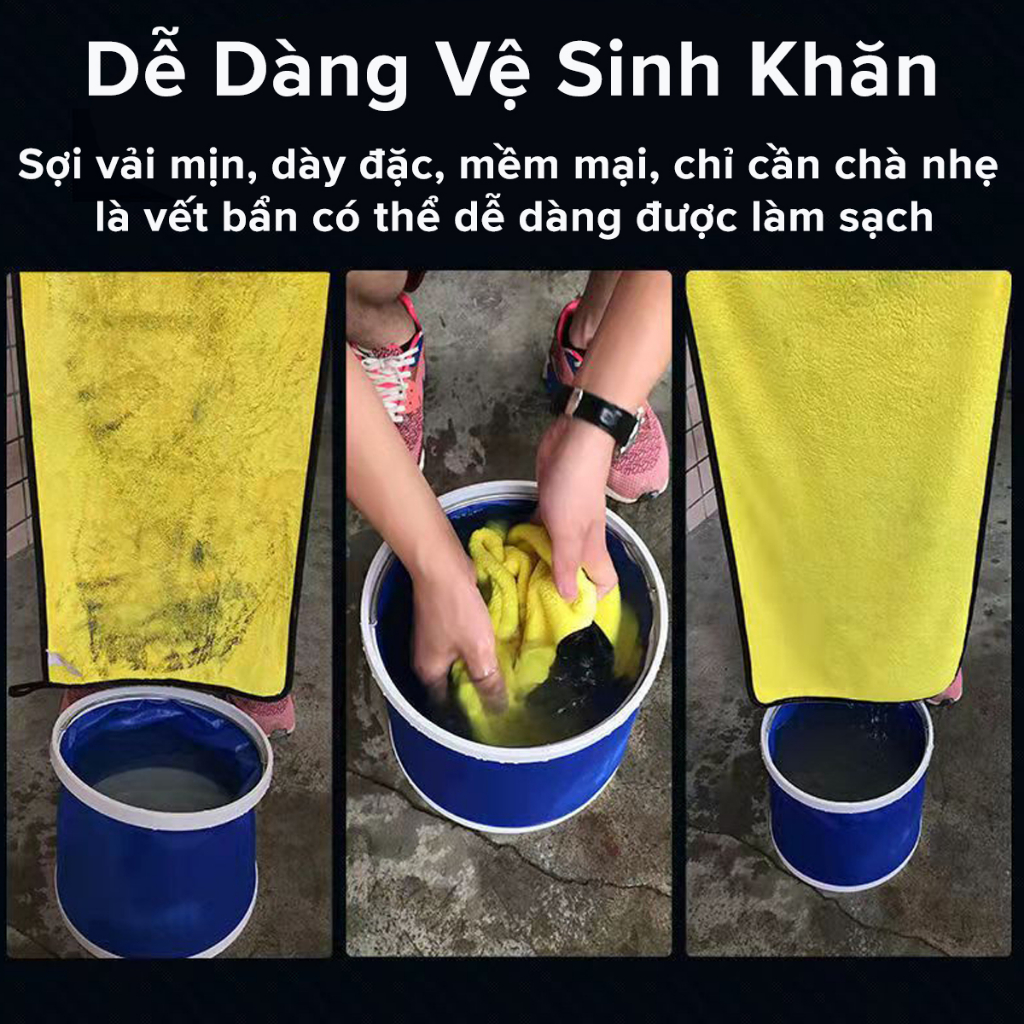 Khăn Lau Siêu To 30*60cm Siêu Thấm Khăn Lau Đa Năng Sợi Microfiber Siêu Dày Chuyên Dùng Cho Xe Ô Tô Xe Tải