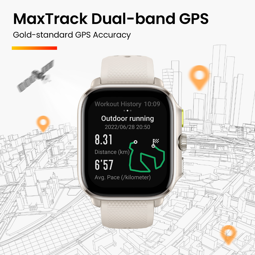 Đồng hồ thông minh Amazfit Cheetah Square - GPS băng tần kép - Bản đồ ngoại tuyến