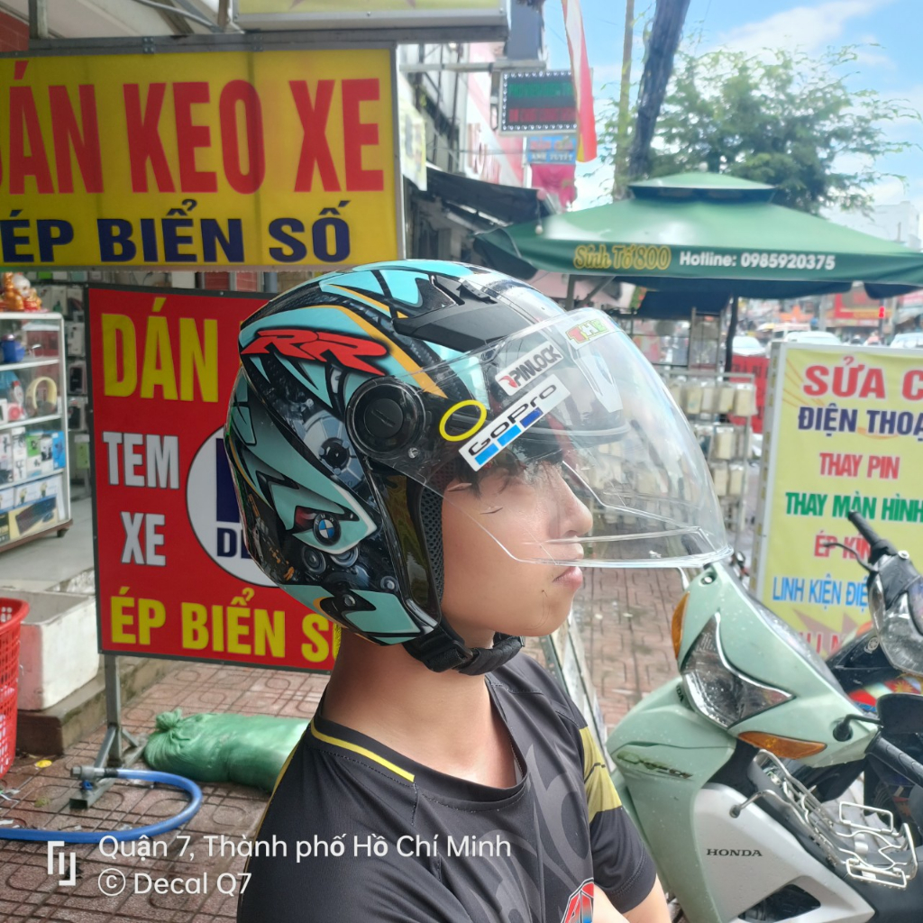 Tem dán mũ bảo hiểm 3/4 - BMW - 02