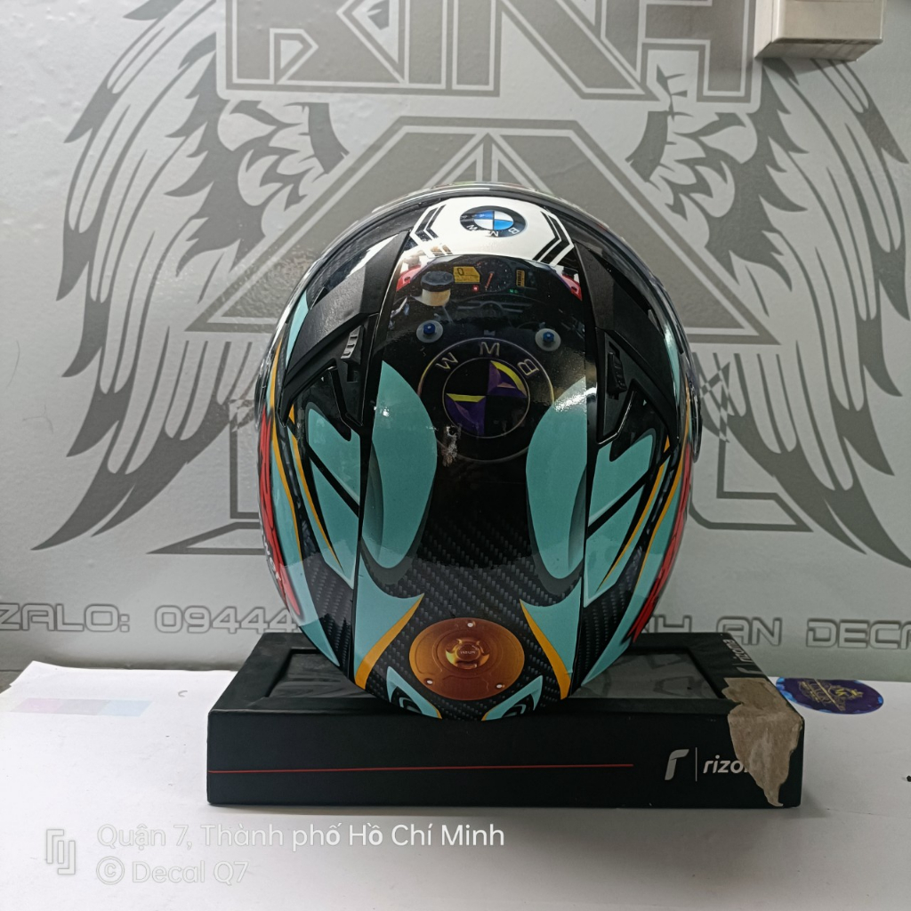Tem dán mũ bảo hiểm 3/4 - BMW - 02