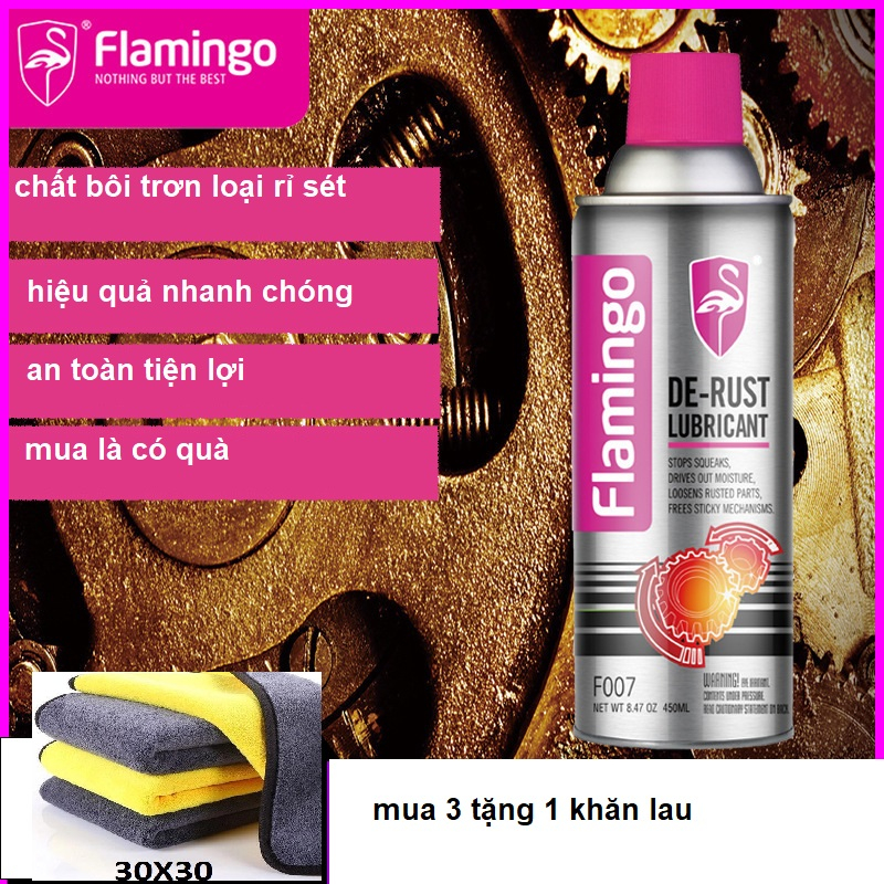 Bình xịt vệ sinh ô tô han gỉ và Chống Rỉ Sét và tạp chất khỏi bề mặt kim loại FLAMINGO CLEANER F007 450ml