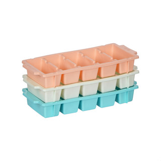 Combo 10 khay đá 5 ngăn chữ nhật, Khay làm đá tủ lạnh 5 ngăn nhựa VN cao cấp