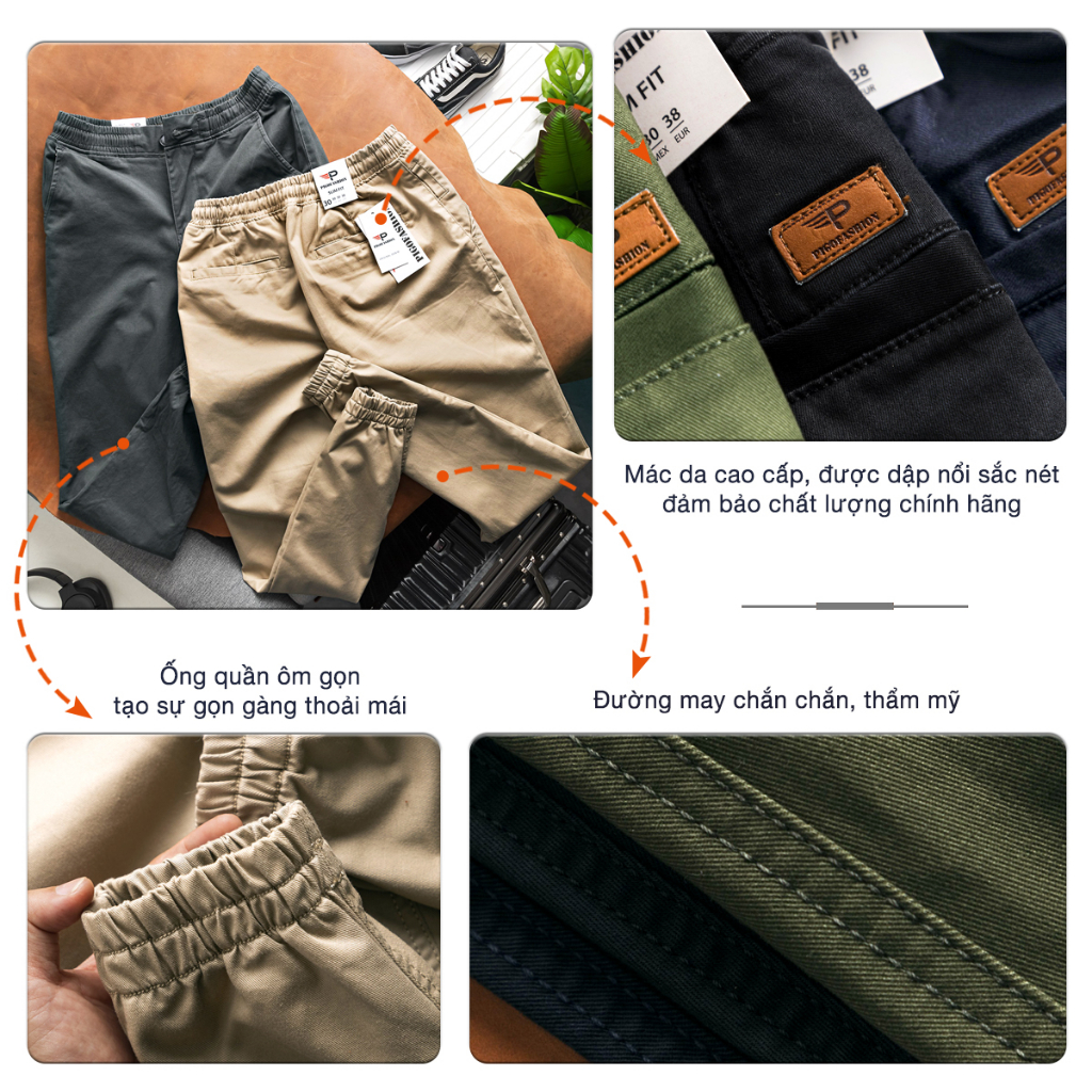 QUẦN JOGGER KAKI NAM CO GIÃN DÁNG TRẺ TRUNG PHONG CÁCH CHÍNH HÃNG SPMJGK01 PIGOFASHION