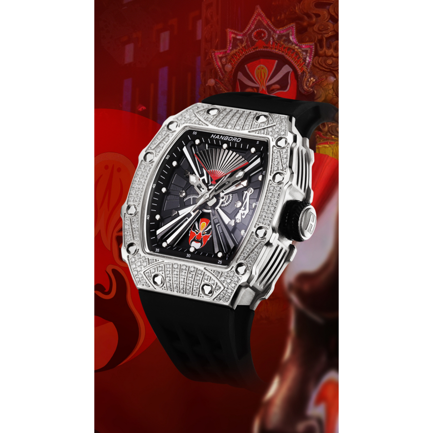 Đồng hồ nam Hanboro Limited Edition, Size 42mm, Authentic, Full box, Luxury Diamond Watch