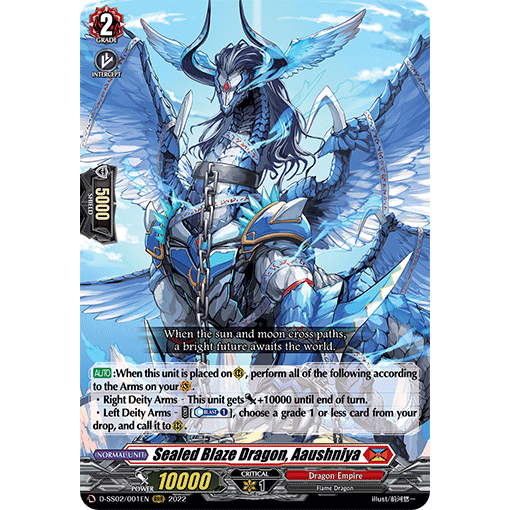 [ Cardfight Vanguard] 01 thẻ trò chơi Sealed Blaze Dragon, Aaushniya