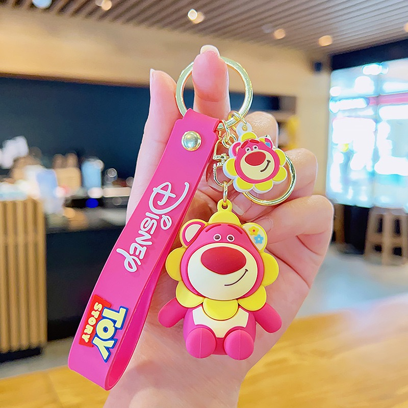 Móc Khoá Móc Treo Hoạ Tiết Gấu Hồng Hoa Siêu Hot Mẫu Mới Nhất