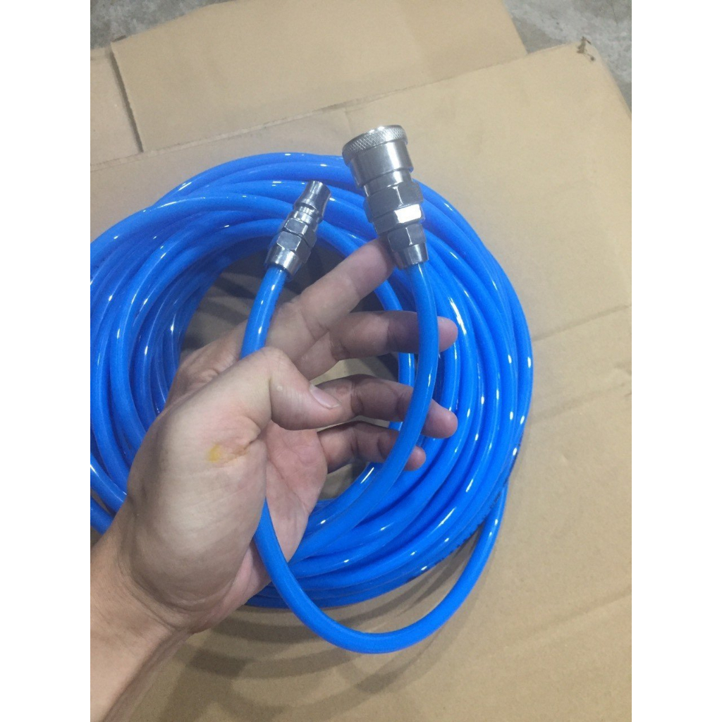 Dây hơi PU 5x8mm - dài 10m - sẵn đầu nối nhanh
