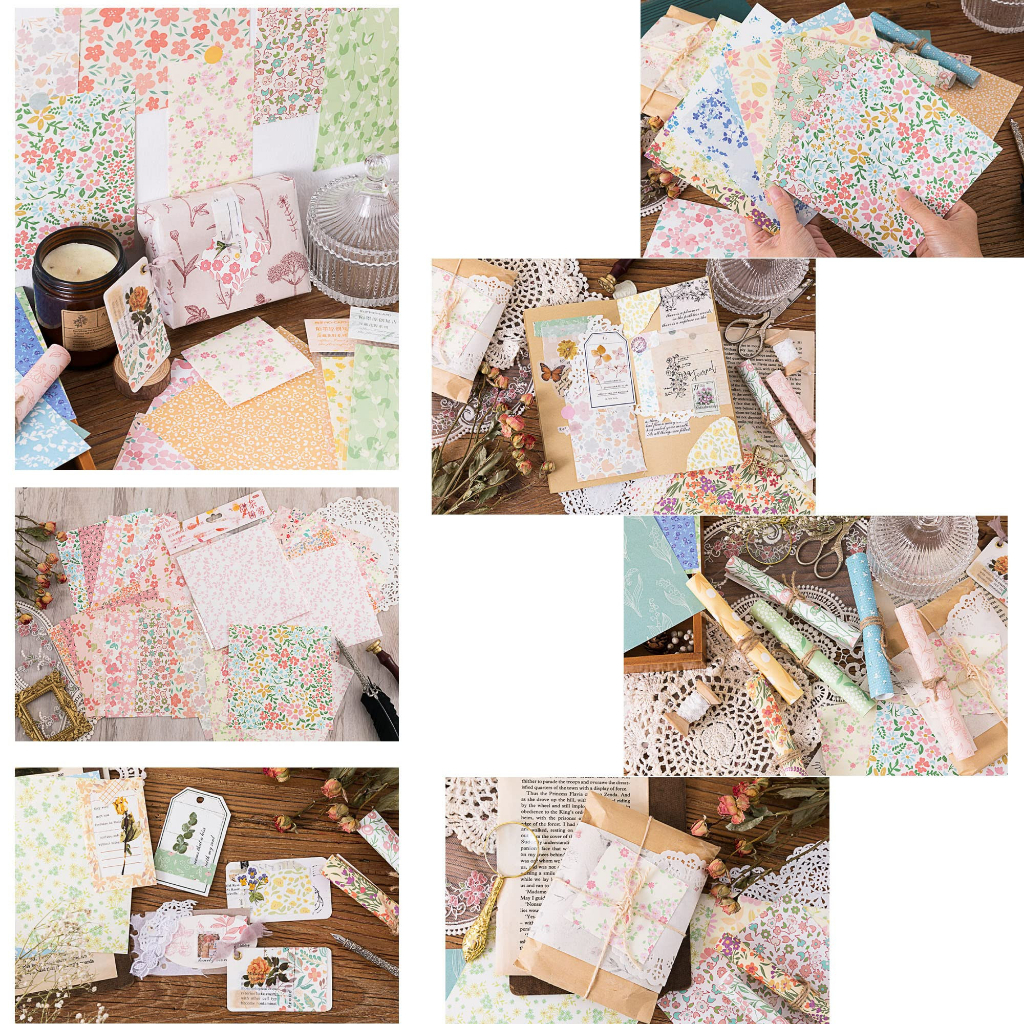 Giấy họa tiết Vintage làm Lovebox, scrapbook - Set 16 tờ hoặc 12 tờ