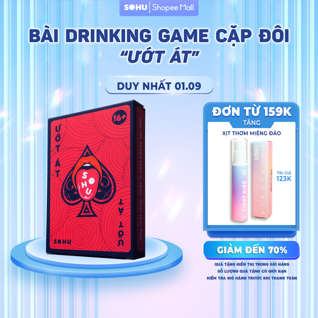 Bộ bài drinking game Ướt Át SOHU cho cặp đôi hẹn hò, đi chơi 42 lá