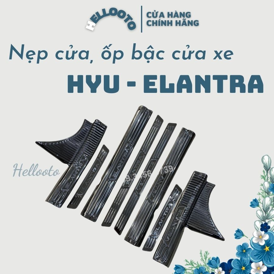 Ốp bậc cửa xe Elantra 2022 2023 2024 mẫu titan, trang trí chống xước bậc cửa xe
