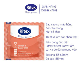 [Dùng thử] Lẻ 1 chiếc BAO CAO SU RITEX FEELING - ÔM SÁT