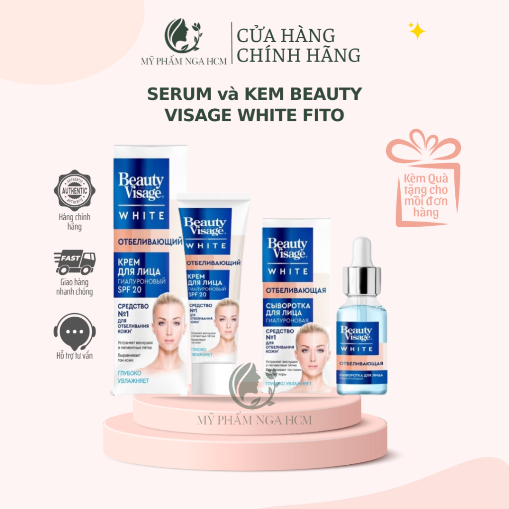 Serum và kem dưỡng trắng da mặt Beauty Visage White Fito trắng da mờ nám tàn nhang