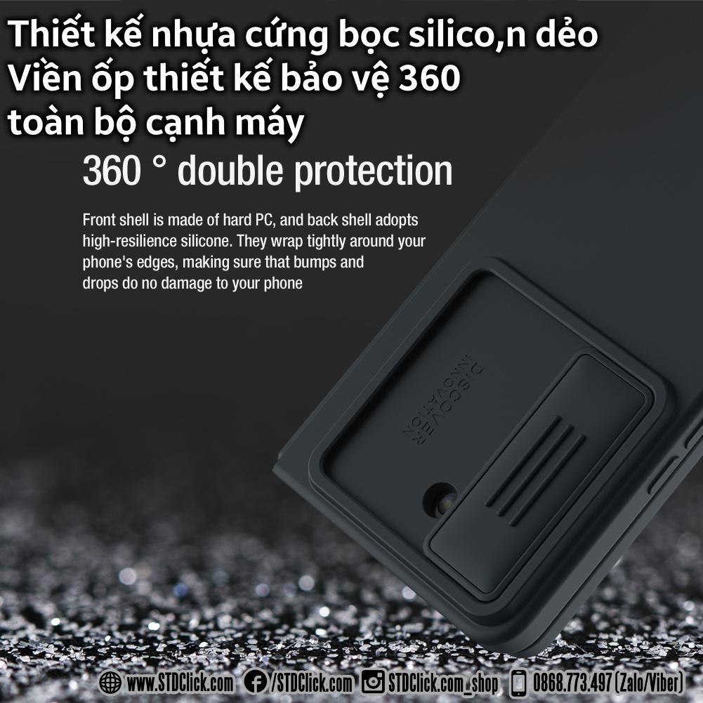 ỐP LƯNG SAMSUNG GALAXY Z FOLD 5 5G NILLKIN CAMSHIELD SILKY SILICON BẢO VỆ CAMERA CHÍNH HÃNG
