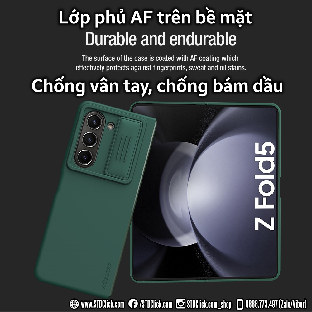 ỐP LƯNG SAMSUNG GALAXY Z FOLD 5 5G NILLKIN CAMSHIELD SILKY SILICON BẢO VỆ CAMERA CHÍNH HÃNG