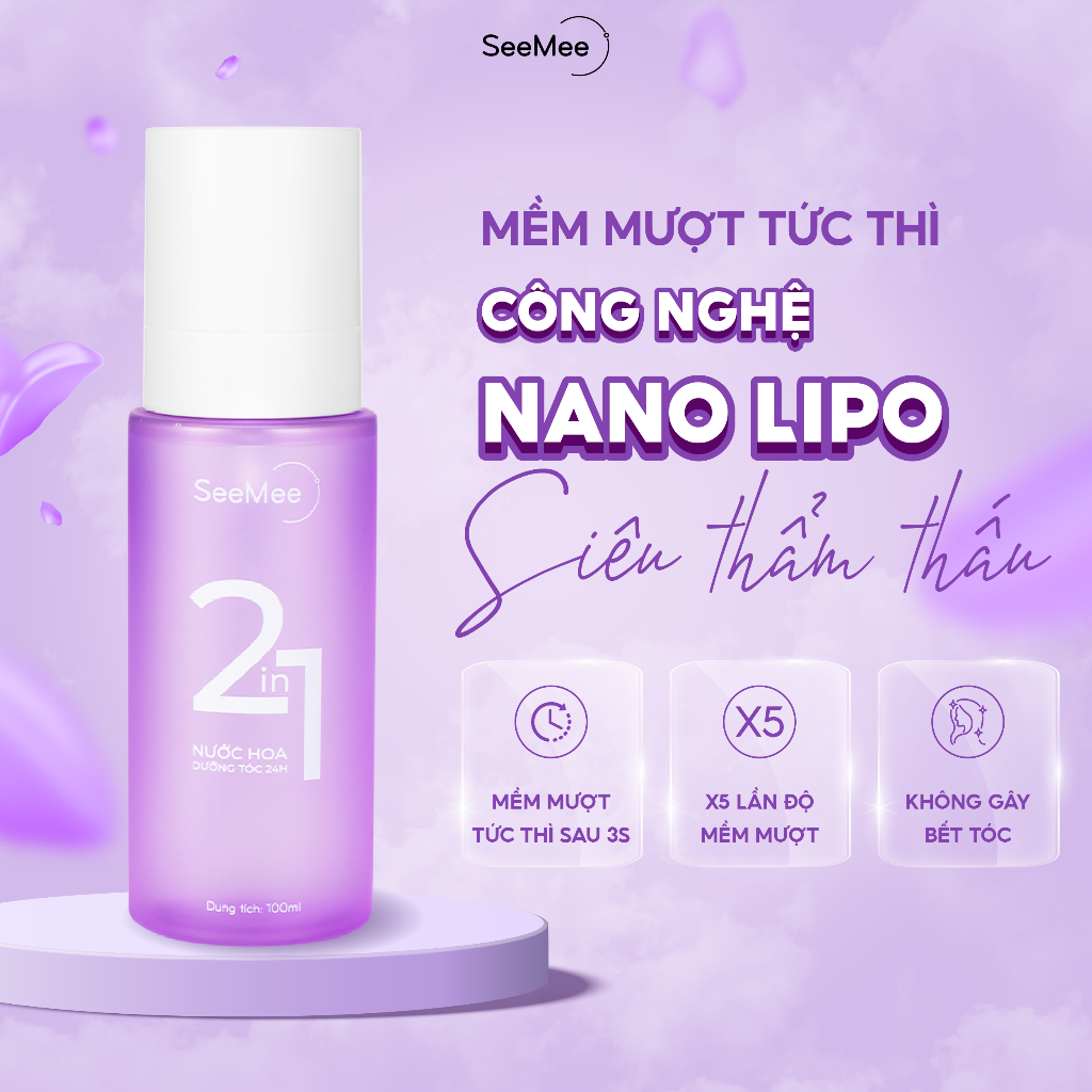 Dưỡng tóc hương nước hoa SeeMee không làm tóc bị khô cứng khi sử dụng, hương nước hoa mùi thơm cho mái tóc