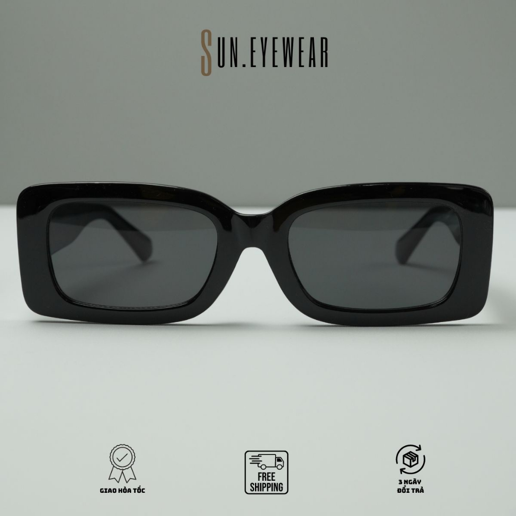 Kính mát thời trang nam nữ OFFW đính logo gọng nhựa mắt vuông nhỏ - Sun Eyewear