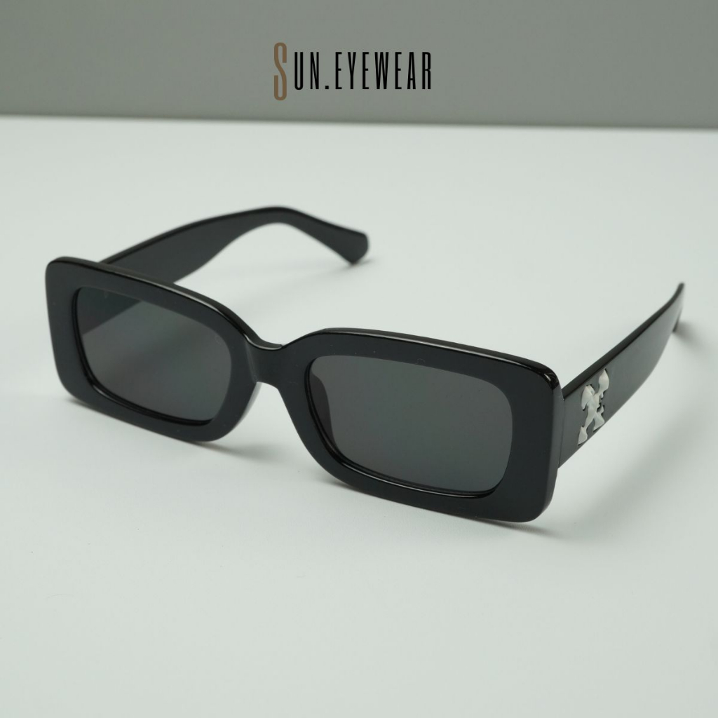 Kính mát thời trang nam nữ OFFW đính logo gọng nhựa mắt vuông nhỏ - Sun Eyewear