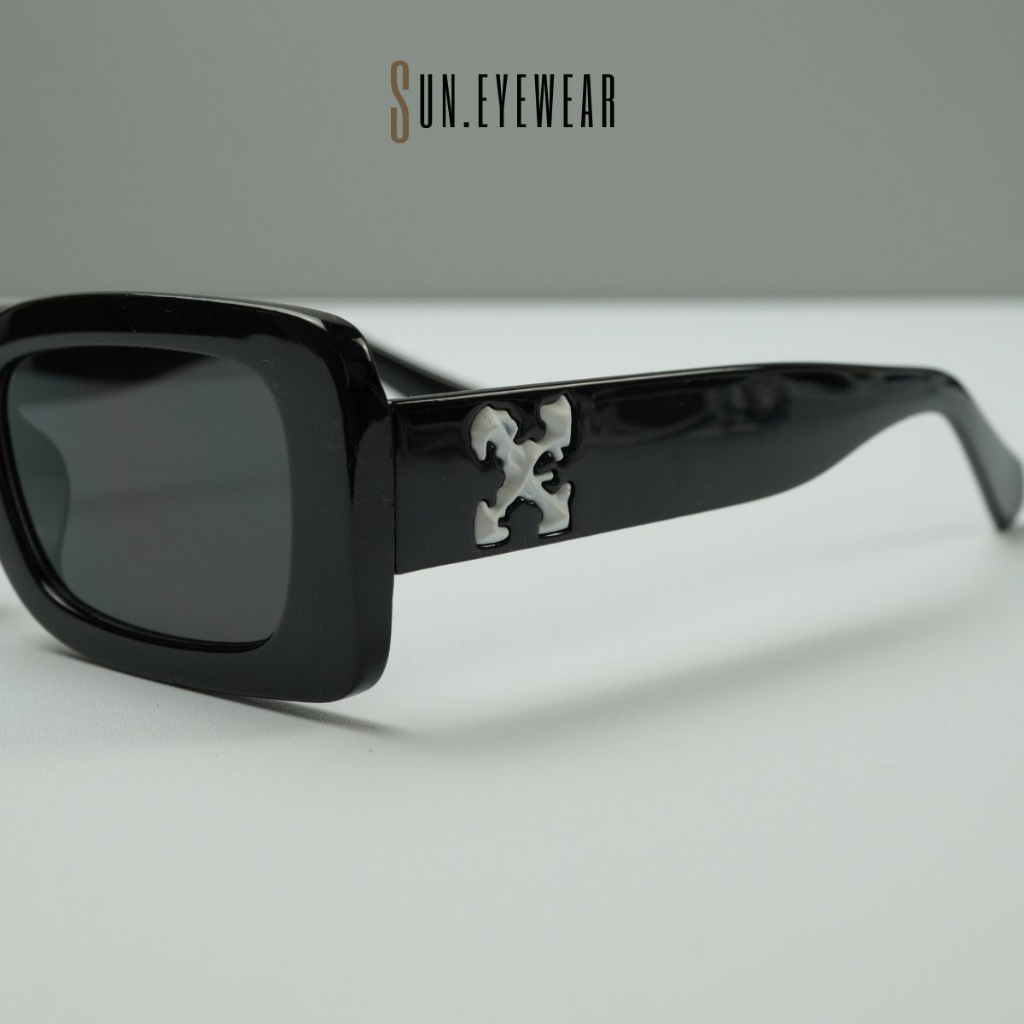 Kính mát thời trang nam nữ OFFW đính logo gọng nhựa mắt vuông nhỏ - Sun Eyewear