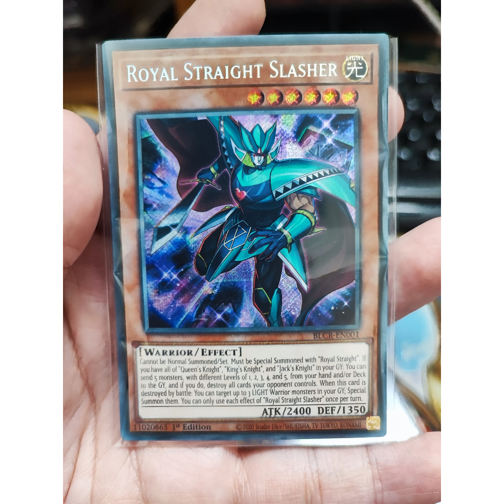 [YFS] 1 thẻ bài PKM/Yugioh TCG Royal Straight Slasher - BLCR-EN001 - Secret Rare 1st Edition