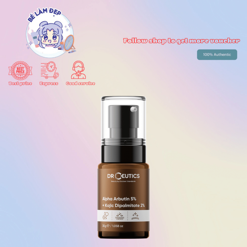 Serum DrCeutics Alpha Arbutin 5% - Kojic Dipalmitate 2% Giúp Bổ Sung Độ Ẩm và Mờ Thâm