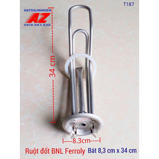 Ruột đốt bình nóng lạnh FERROLI- ROSSI-KANGAROO kép bát tròn 8.3cm x 34cm