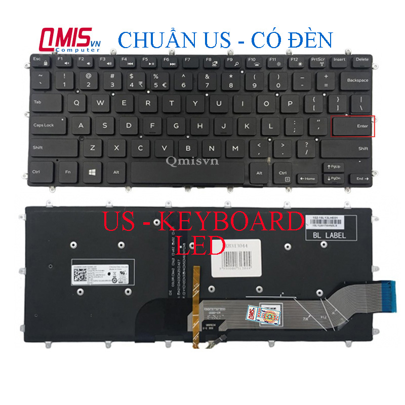 Bàn phím laptop Dell Latitude 13 3379 7368, 14 3490, Dell Vostro 14 3480 3490 5468 5471 - 7466