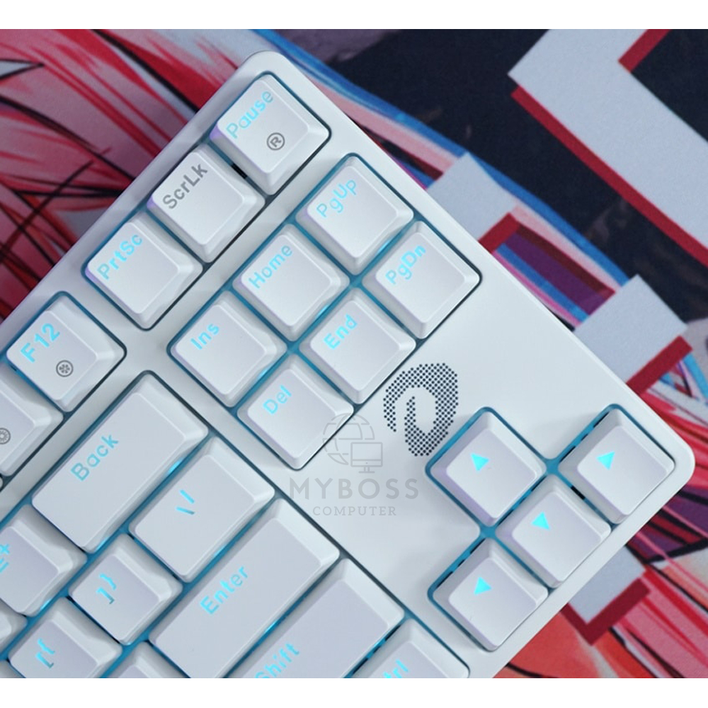 Bàn Phím Cơ Gaming DareU EK87 WHITE ICE-BLUE LED - Chính Hãng BH 24 Tháng