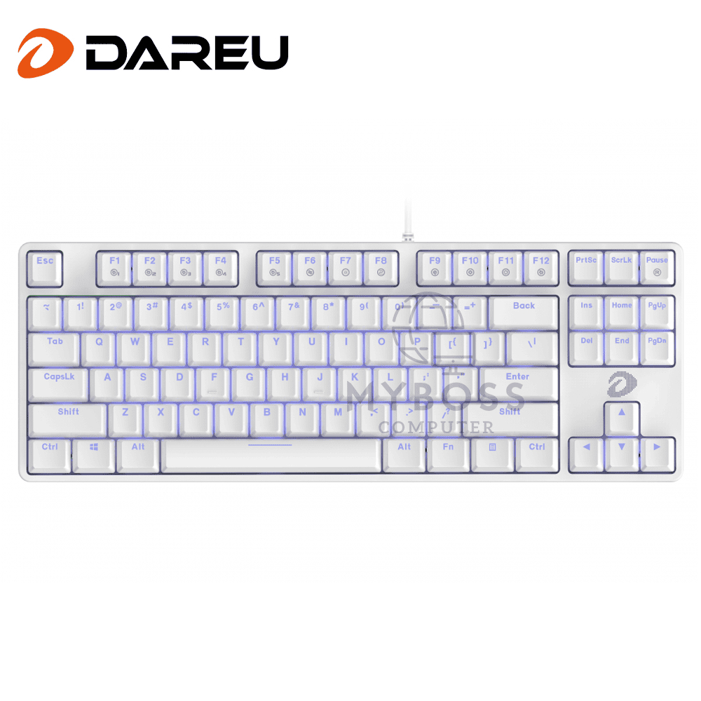 Bàn Phím Cơ Gaming DareU EK87 WHITE ICE-BLUE LED - Chính Hãng BH 24 Tháng