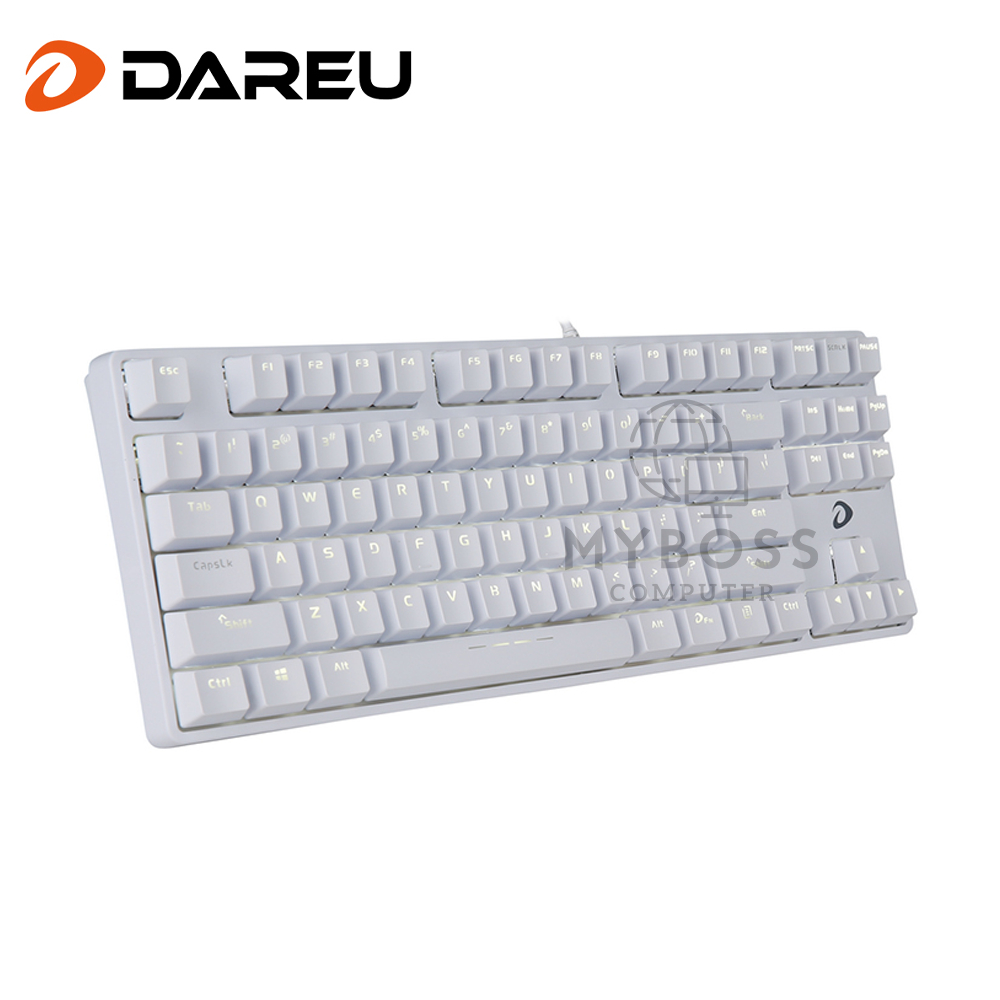 Bàn Phím Cơ Gaming DareU EK87 WHITE ICE-BLUE LED - Chính Hãng BH 24 Tháng