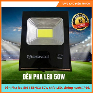 Đèn led pha ngoài trời chống nước esnco led cob 50w ip66, ánh sáng trắng 6000k- hàng chính hãng