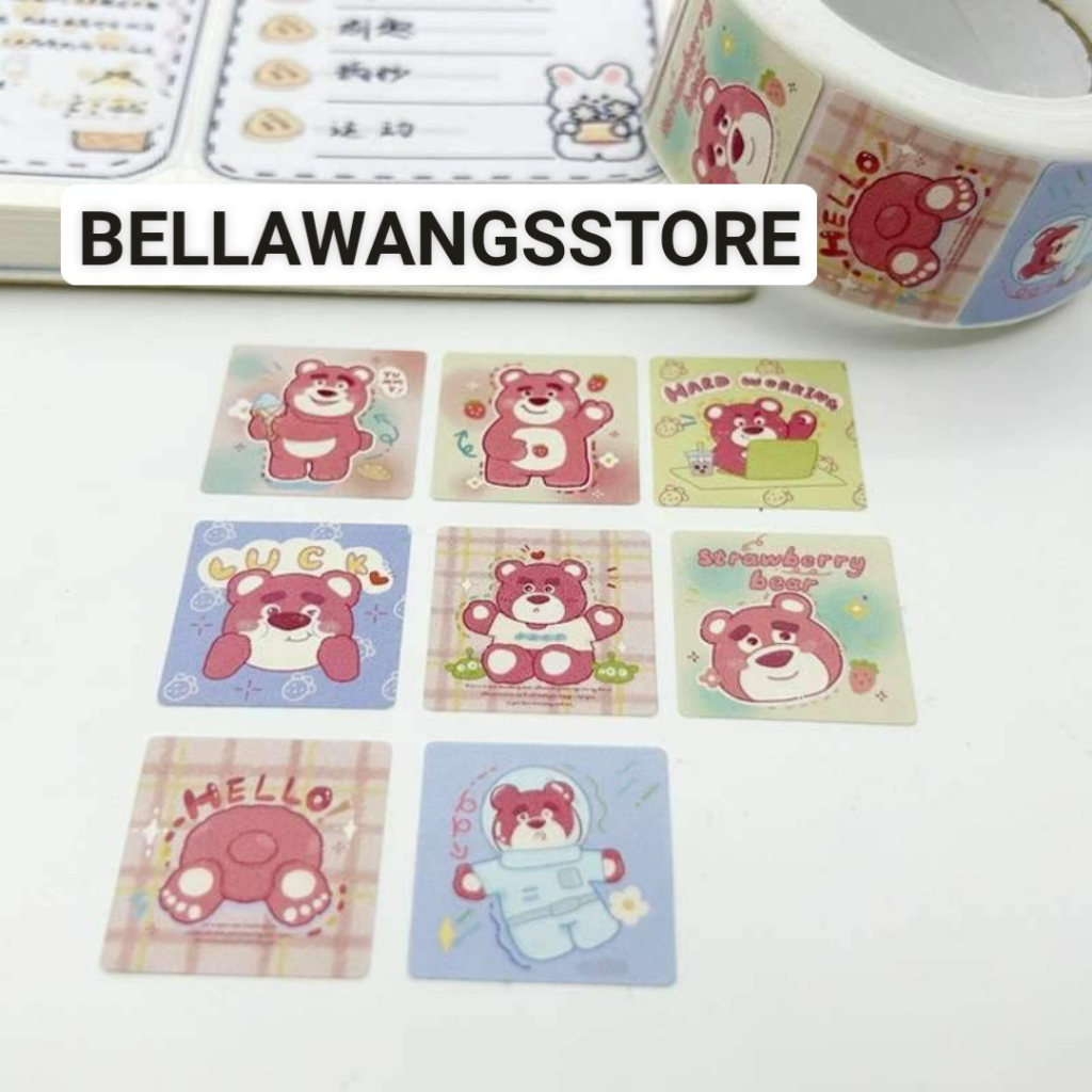 Sticker Thankyou 1K  thỏ ngọc dể thương , gấu vuông cute