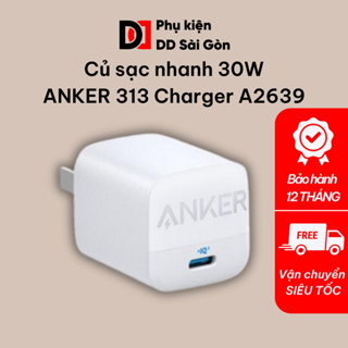 Củ sạc nhanh 30W Anker 313 Charger A2639, GaN 30W, chân gập, power IQ 3