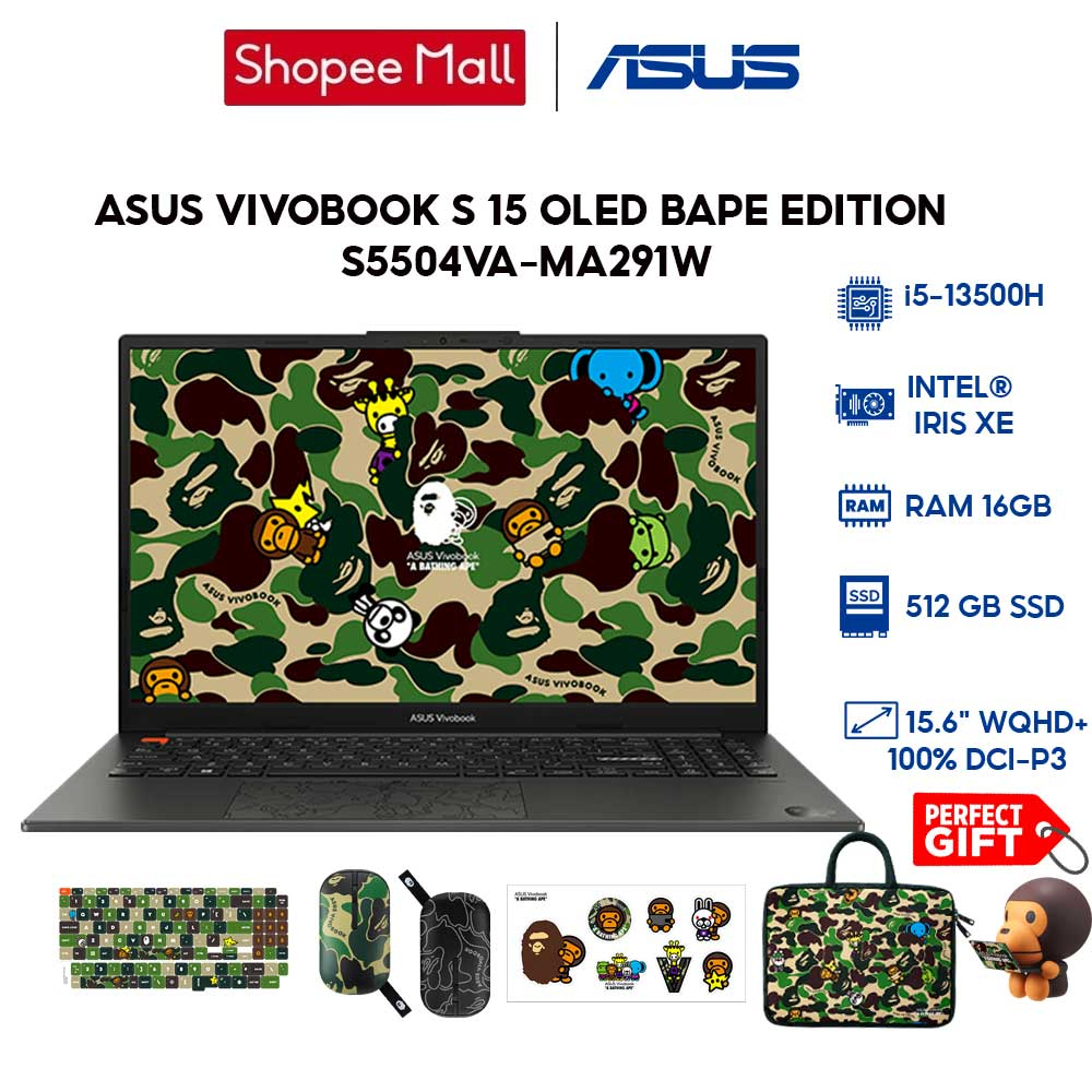 Laptop ASUS VivoBook S 15 OLED BAPE Edition S5504VA-MA291W i5-13500H |16GB |512GB |100% DCI-P3