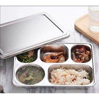 Khay cơm inox 5 ngăn 28cm