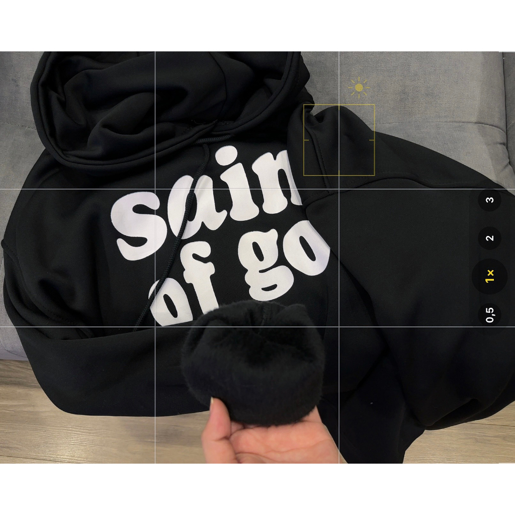 Áo hoodie form rộng unisex màu đen in chữ Saint of god chất liệu nỉ bông mịn ấm áp | BigBuy360 - bigbuy360.vn