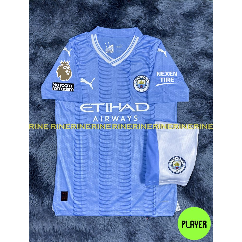 Bộ áo bóng đá Mc - Man city - Manchester City sân nhà Supper Bodyfix hàng Thailand 2023-2024 Giống thi đấu