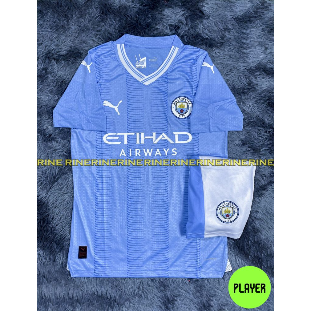 Bộ áo bóng đá Mc - Man city - Manchester City sân nhà Supper Bodyfix hàng Thailand 2023-2024 Giống thi đấu