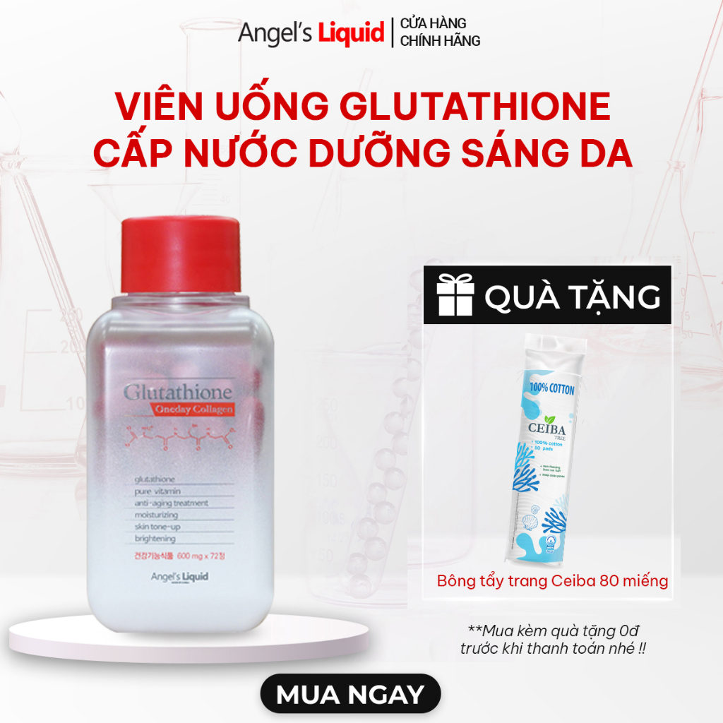 Viên uống Angel's Liquid Glutathione Oneday Collagen hỗ trợ trắng da, cấp nước