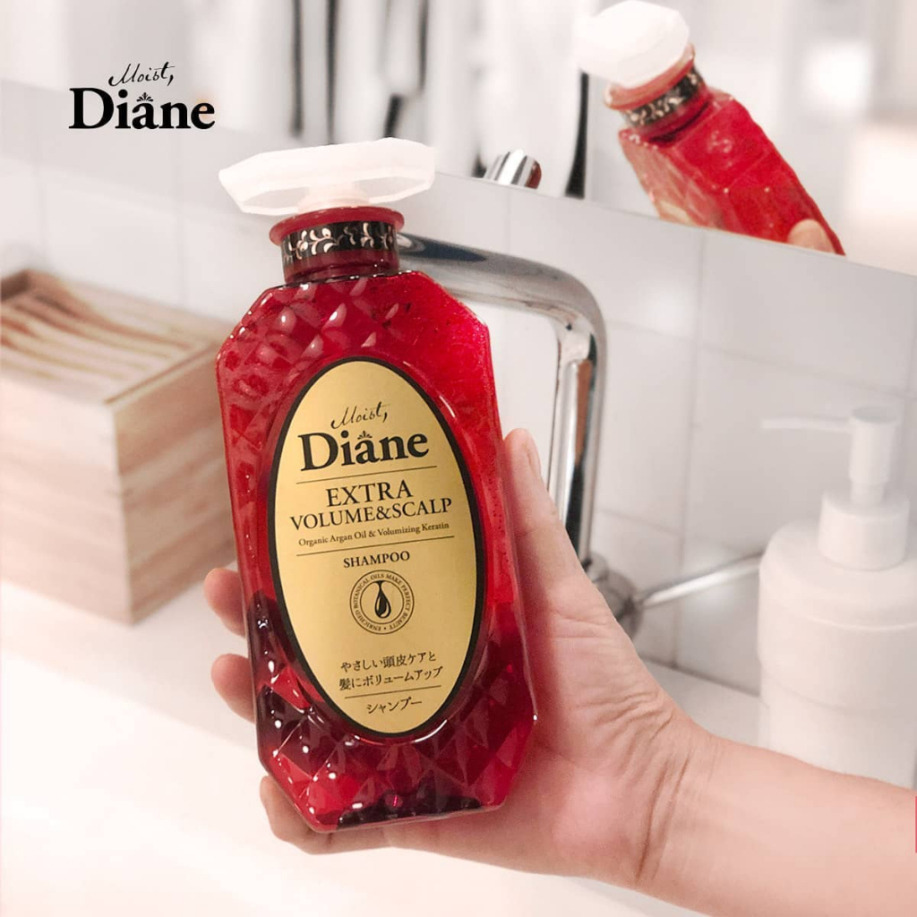 Cặp Gội Xả hộ trợ mọc tóc & làm phồng tóc Moist Diane Extra Volume & Scalp dành cho tóc rụng, thưa, gàu - 450mlx2